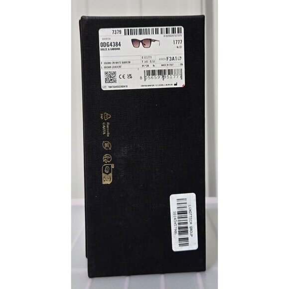 Dolce & Gabbana Women's Havana Brown & White Barrow Square Sunglasses w/ Case - Picture 7 of 11